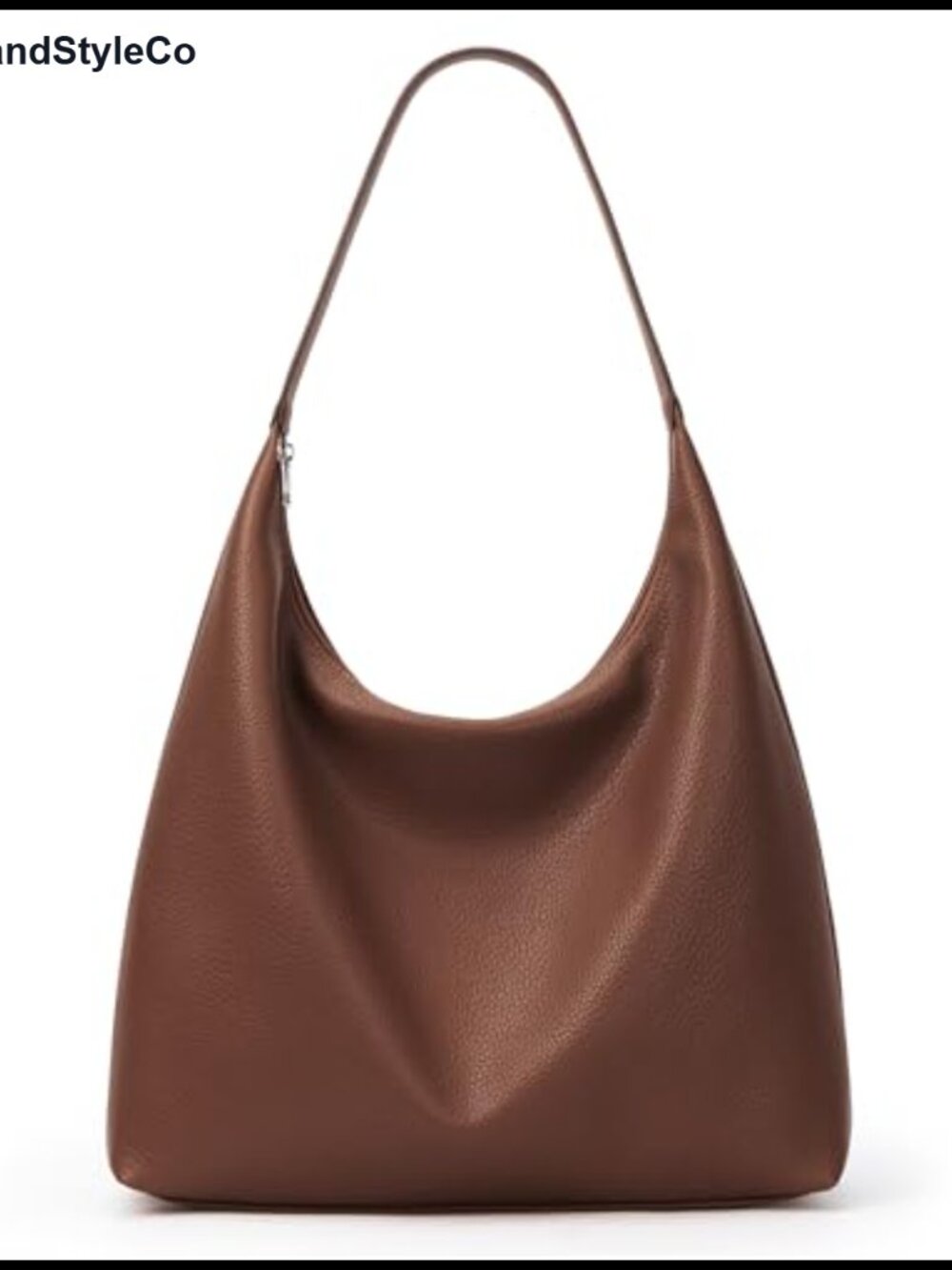 Vegan Faux Leather Slouchy Hobo Tote Bag 18L Capacity